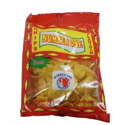 Number One — Chips de banane plantain sucrées, carton 20 x 85 g