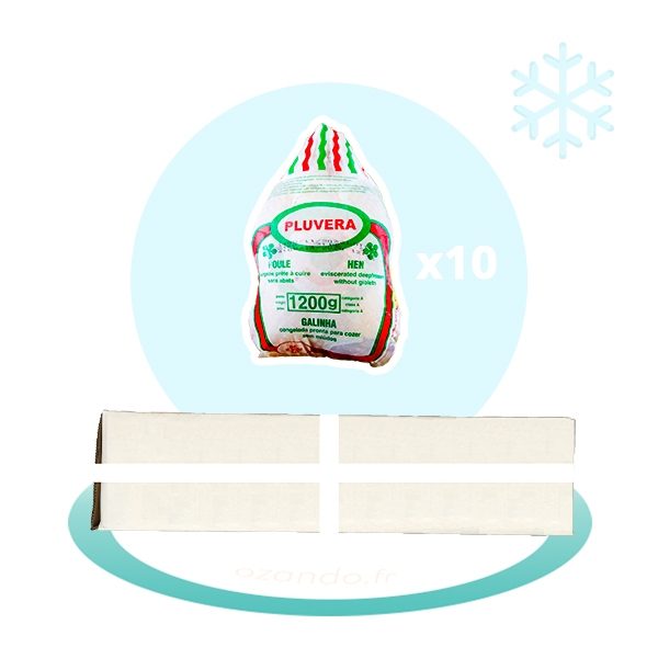 Poule Pluvera surgelée — carton 10 x 1200 g (PRO)