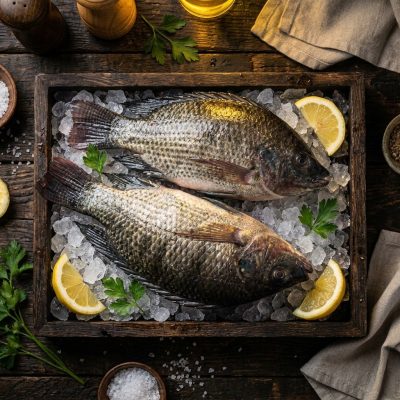 Tilapia noir entier surgelé — Carton 4 kg